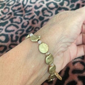 Gold & pink stretch bracelet